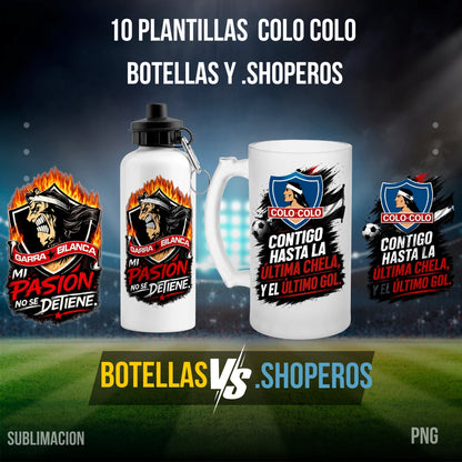 10 Plantillas  COLO COLO  para shoperos y botellas.