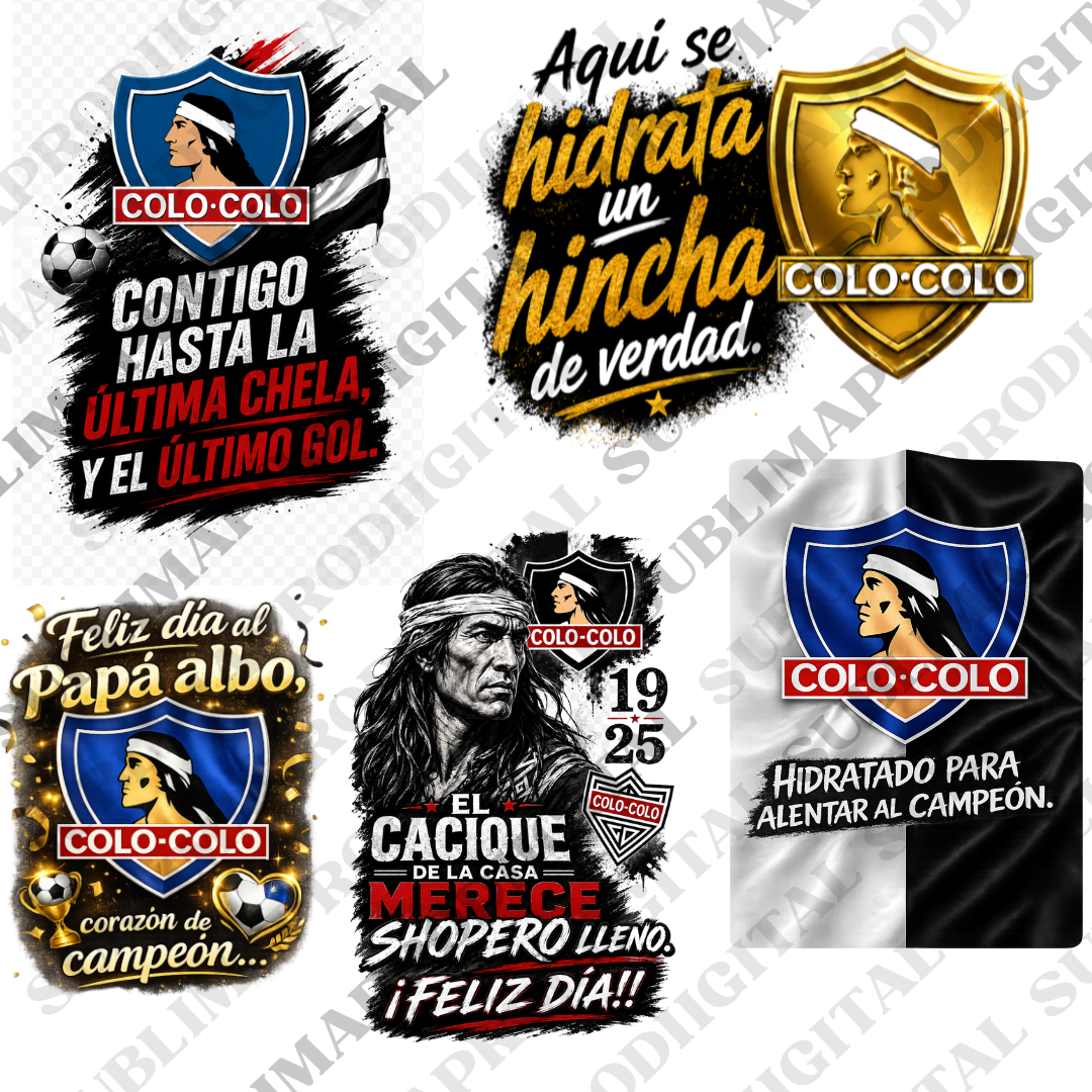 23 Plantillas  COLO COLO  para tazas , botellas y shoperos