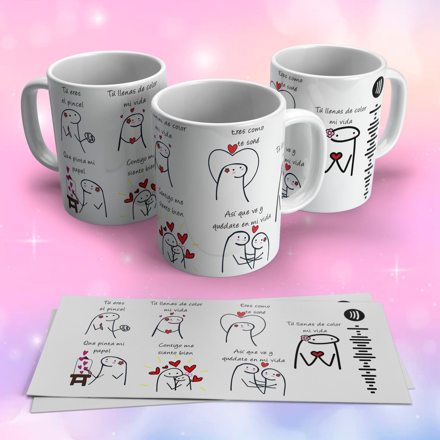 Pack 30  de Canciones Populares con Dibujos Flork para Tazas 11 oz