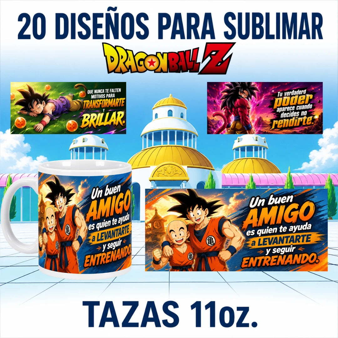 20  diseños DRAGON BALL Z  para  sublimar tazas