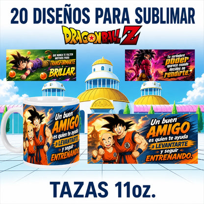 20  diseños DRAGON BALL Z  para  sublimar tazas