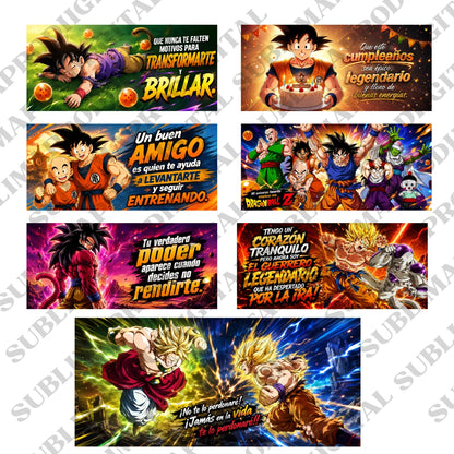 20  diseños DRAGON BALL Z  para  sublimar tazas