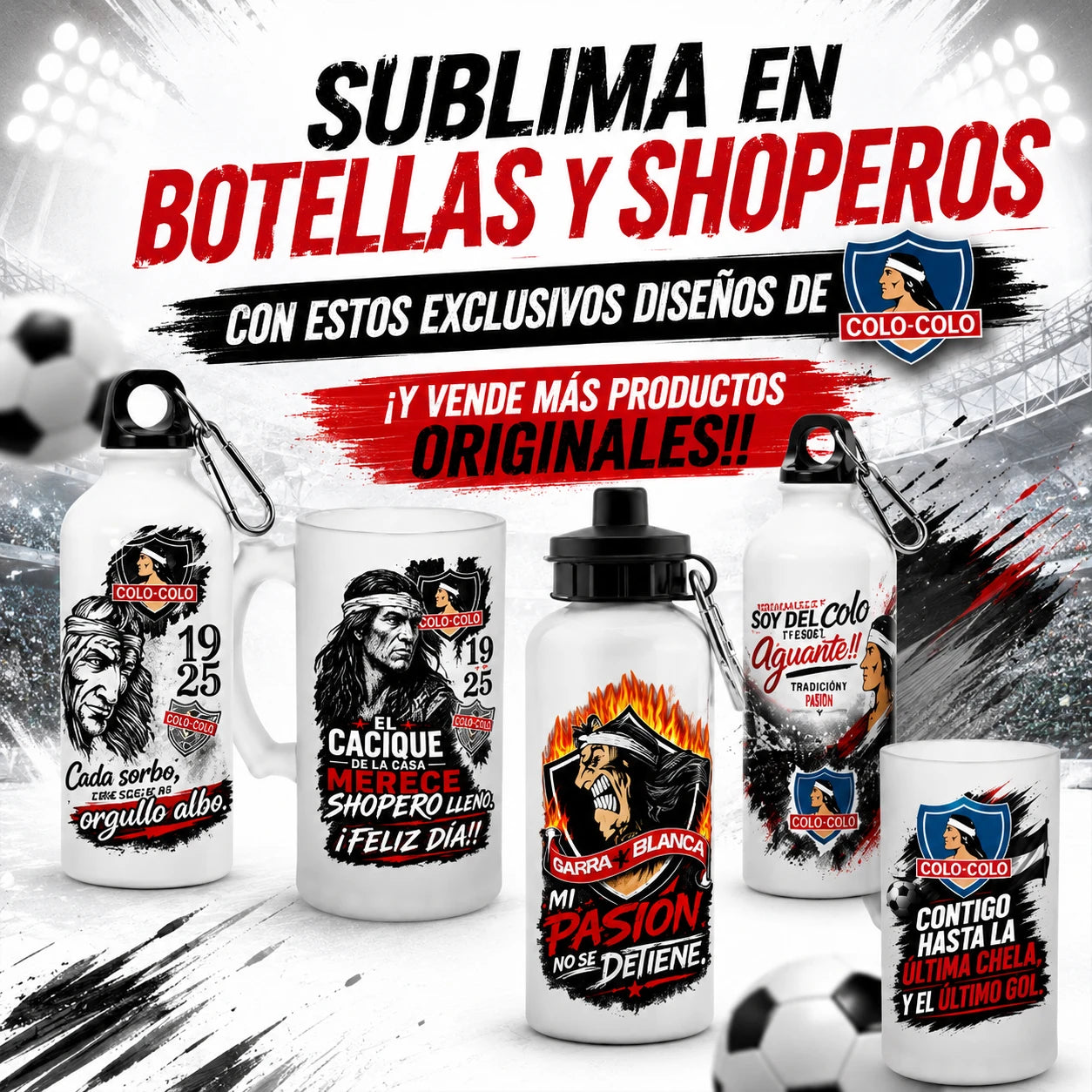 23 Plantillas  COLO COLO  para tazas , botellas y shoperos