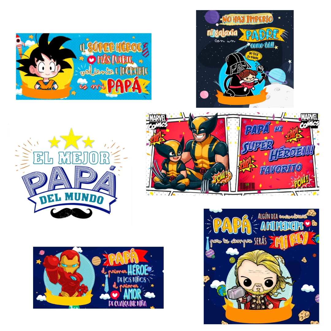 Plantillas Día del Padre | Pack Tazas y Cojines +100 PNG y PSD