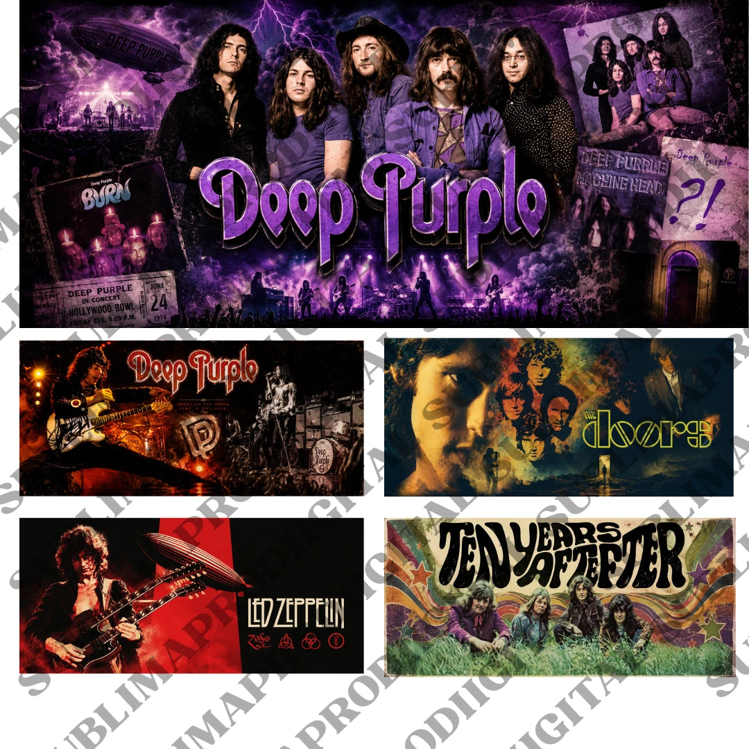 14 diseños rock and roll  para tazas